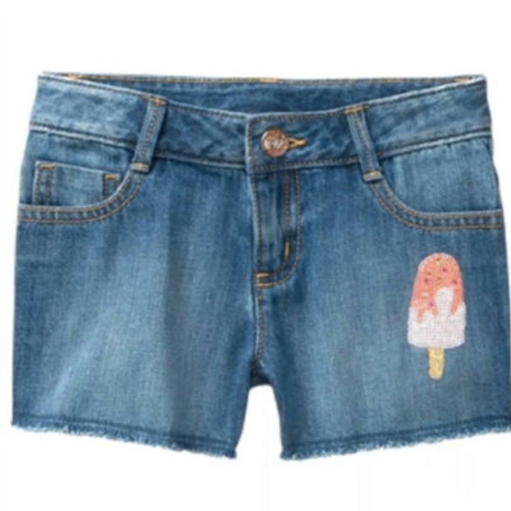 Gymboree Girls Denim Shorts Ice Cream Popsicle